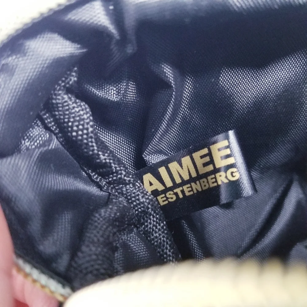 AIMEE KESTENBERG COSMETIC BAG BLACK WITH GOLD ZIPPER
